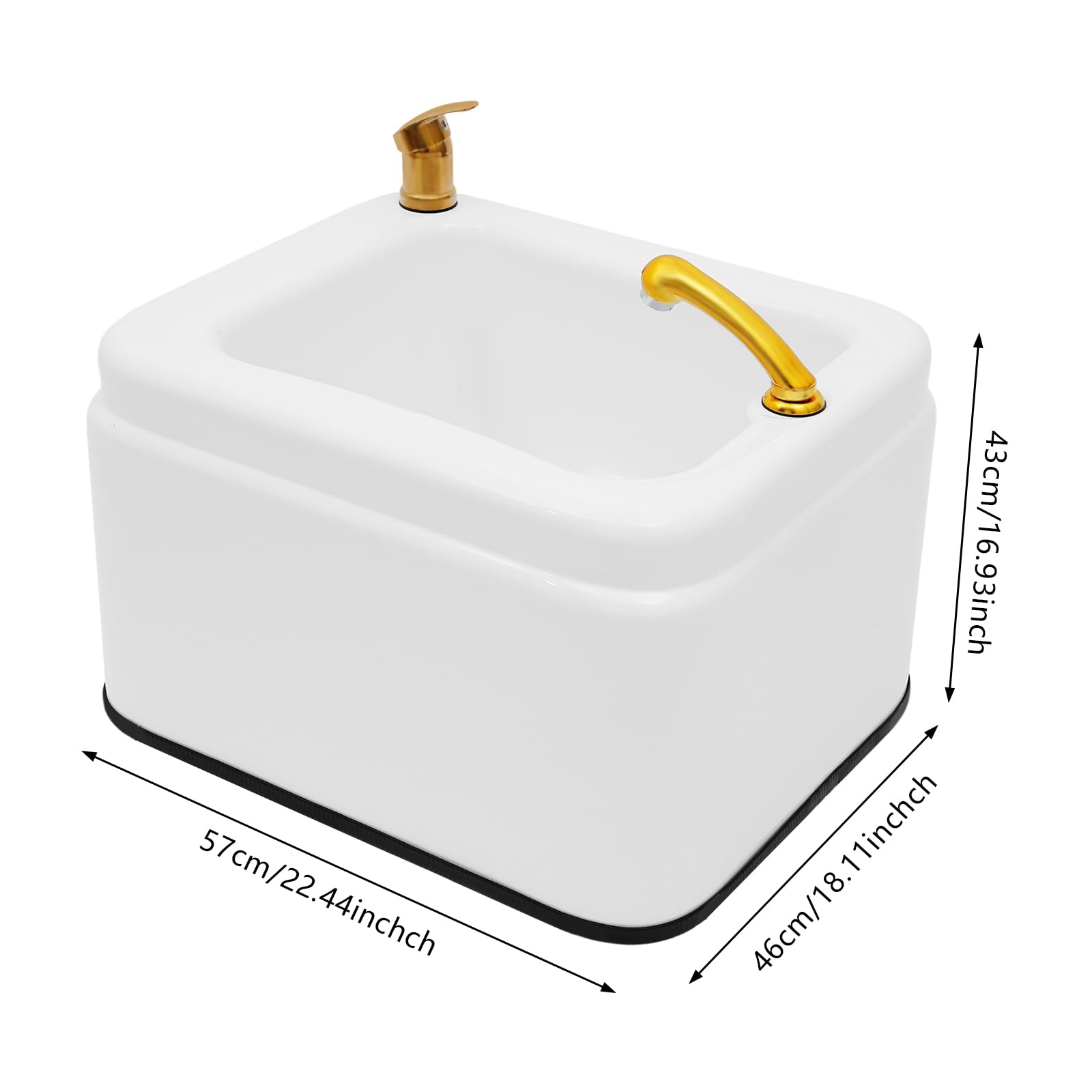 Bañera de acrílico para pies de 15 litros, lavabo grande para pies de baño, baño de spa de 22.4 pulgadas, diseño ergonómico, capacidad de carga de 190 libras, moderna bañera de spa para el