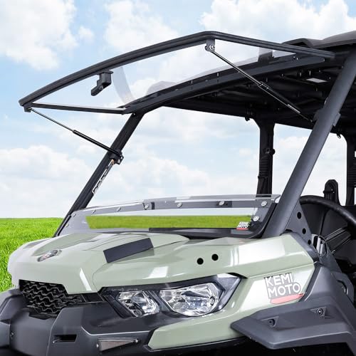 KEMIMOTO Flip Windshield Compatible with Can Am Defender & Defender