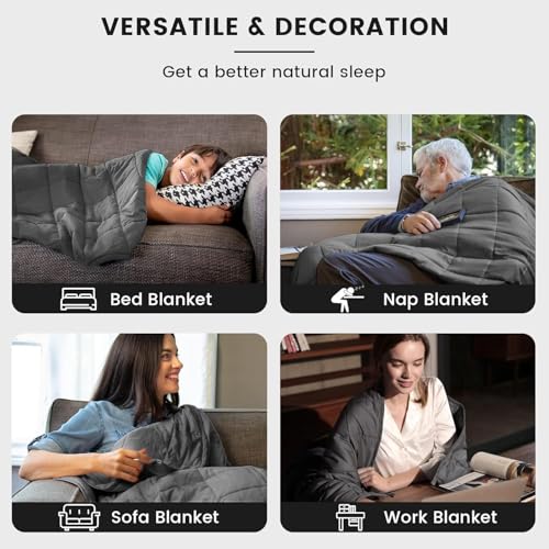 Image of ZonLi Weighted Blanket for Adults (100% Cotton, 60 inchx80 inch, 17lbs, Pink Moon) Queen Size High Breathability Cooling Heavy Blanket, Soft Material with Premium Glass Beads, All-Season, Easy Care