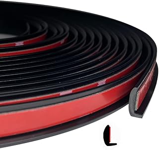 Automotive Door Edge Trim Molding Kit with Tape, L Shaped Lip Guard for Car Fenders, Running Boards, Camper Shells, Spas, Mirrors Edge and More, Black(26Feet)