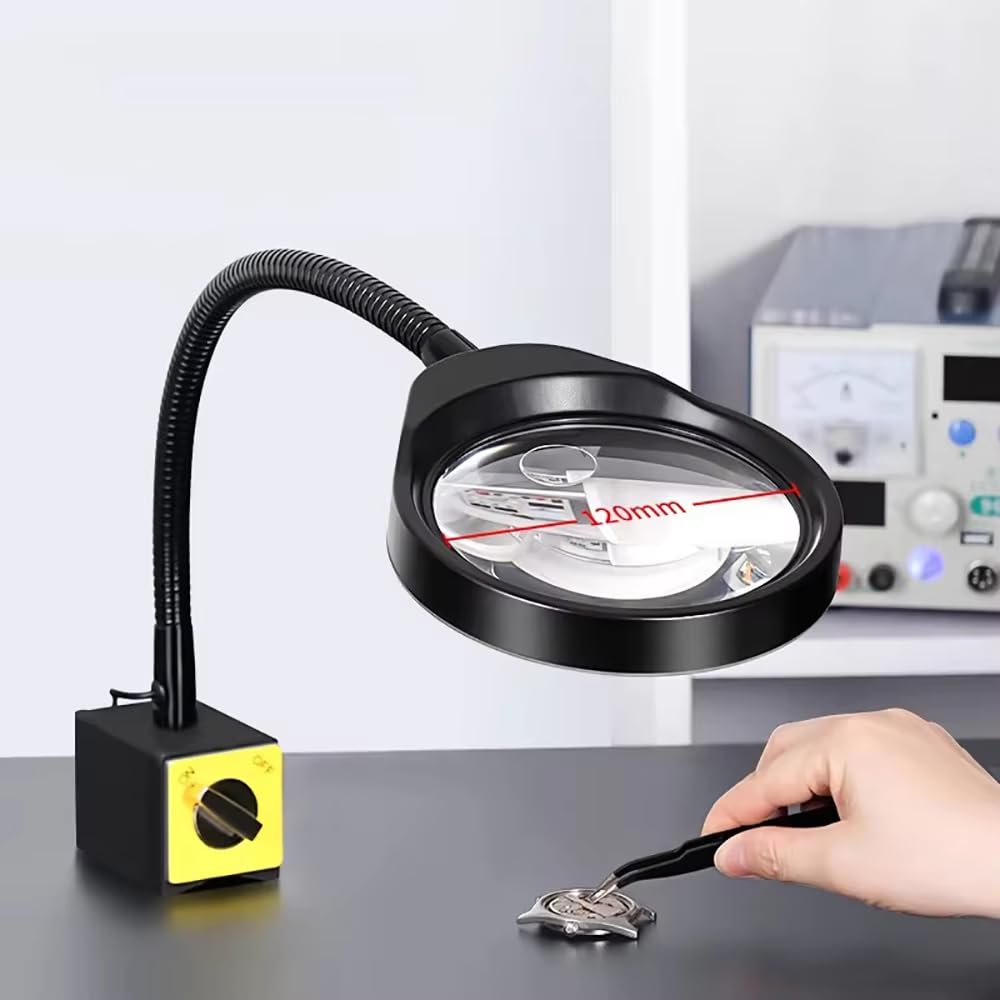 Toplionace Lupa Industrial X05 con Luces LED para Reparación Electrónica - Lámpara de Inspección de Circuitos con Lente de Cristal de Alta Definición