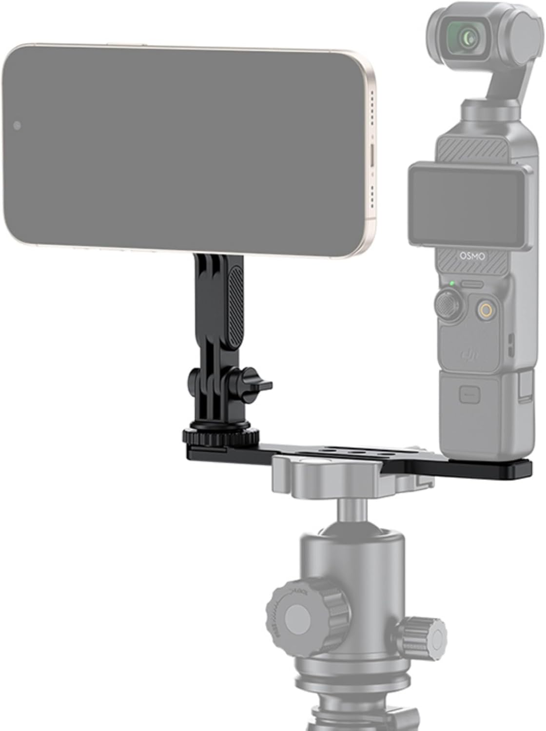 Magnetic Pocket 3 Phone Holder + Hard Shell Case: Magnetic Phone Holder for DJI Osmo Pocket 3 with Arca Swiss Design & 1/4"-20 & Angle Adjust with Portable EVA Protect Bag With 53.54" Long Strap