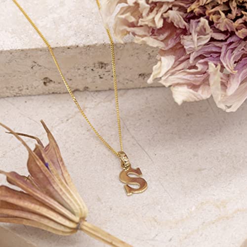 CARISSIMA Gold Ladies 9CT Yellow Gold Initial Pendant on 9CT Yellow Gold 25 Diamond Cut Adjustable Chin Chain 41cm/16-46cm/18 Chain - Image 3