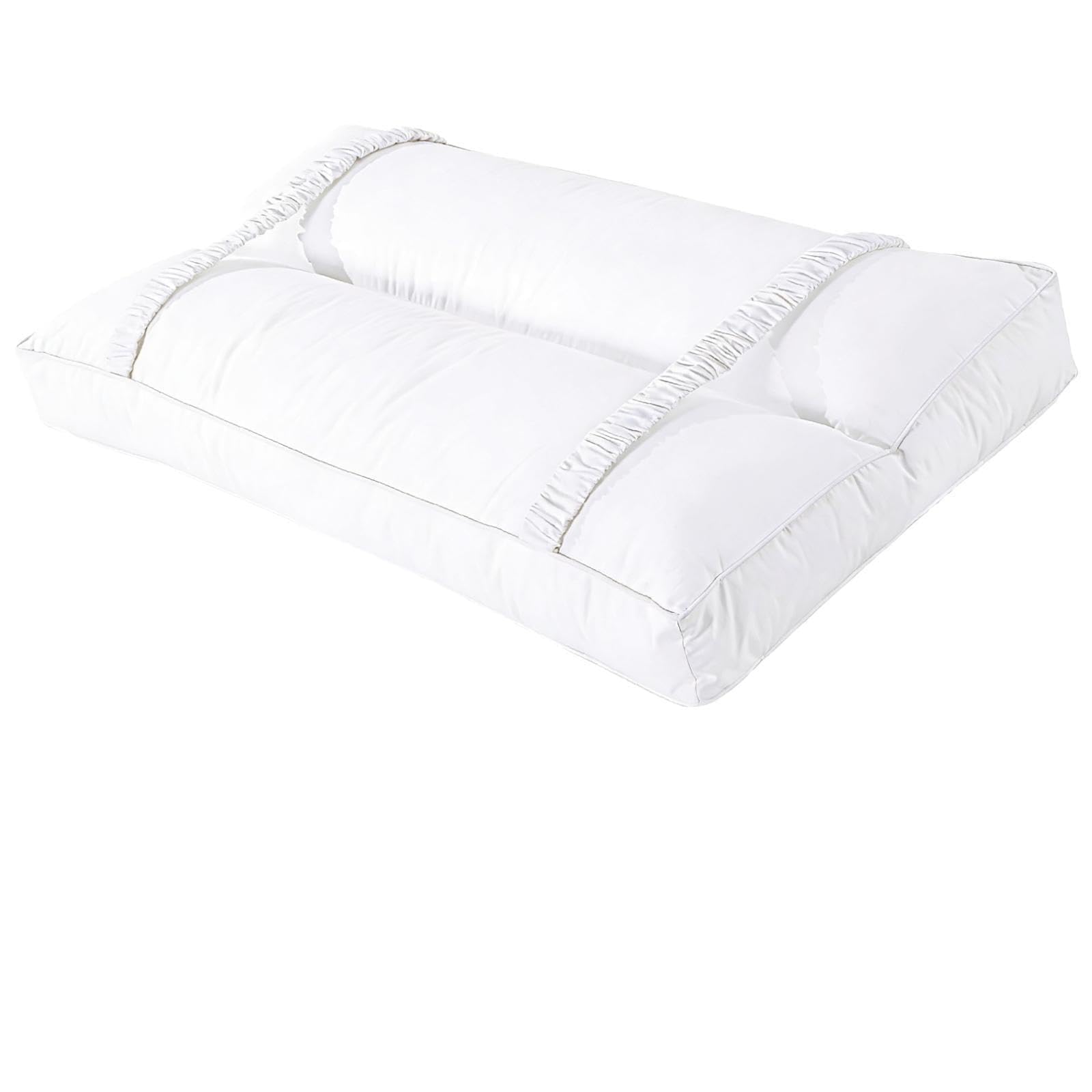 Almohada de fibra de poliéster para dormir de lado, almohada ergonómica de apoyo para piernas con correas, cojín de cadera para comodidad de presión, 13 x 5.9 x 4.7 pulgadas, para molestias y dolores