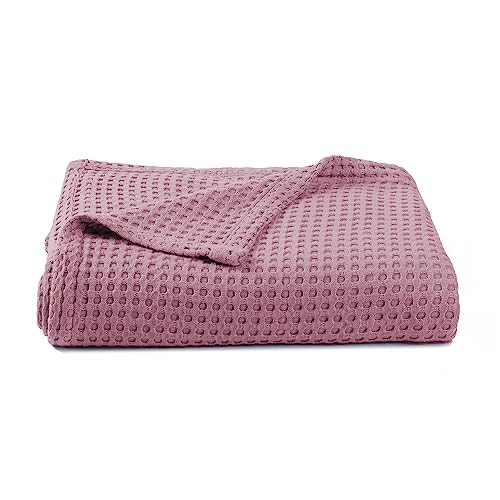 Image of Kloovete 36” X 40” Inches Cooling Baby Waffle Weave Blanket, Ultra-Soft Lightweight Receiving Blanket for Newborn, Breathable Comfortable Baby Swaddle Blanket for Boys and Girls(Mauve)