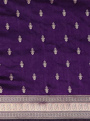 Image of AKHILAM Women's Banarasi Silk Blend Woven Design Golden zari Work Saree With Unstitched Blouse Piece (2PAKHI41 Parent)