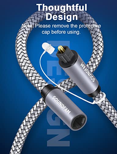 Soundfam H-OAFM Optical Extension Cable 3Ft/1M, Optical Audio Cable Male To Female Toslink Optical Cable Hi-Fi Sound Digital Audio Optical Cable thumb #5