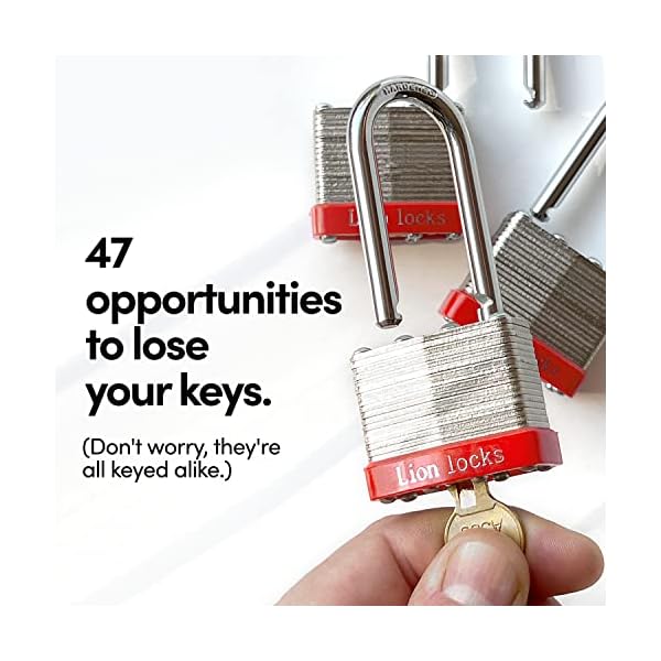 24 Keyed Alike Padlocks with 2" Long Shackle, 48 Keys - Padlocks for Outdoor Use, Locks with Keys, Hardened Steel Case, Pick Resistant Brass Pin Cylinder for Hasp Latch, Locker, Gate - Image 4