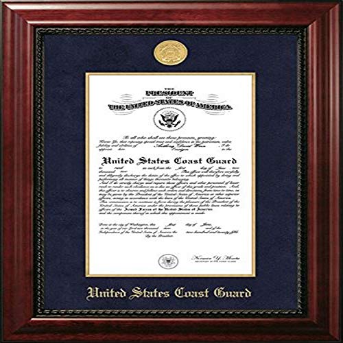 Campus Images CGCEXGF0018x10 Coast Guard Certificate Executive Frame Medallion with Gold Filet, 8