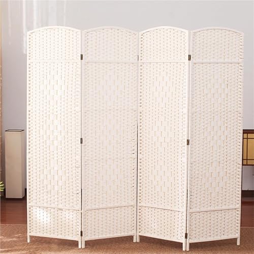 Separador de habitación plegable de altura ajustable, de mimbre tejido, 4/5/6 paneles, corto, 100 cm x 30 cm, portátil y ligero para uso en casa y oficina