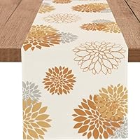 Caminos De Mesa Jbralid Camino De Mesa De Flores De Hortensias Con Mariposas Y Primavera, Verano, De Temporada, Decoración De Mesa De Granja Para El Decoración Cocina