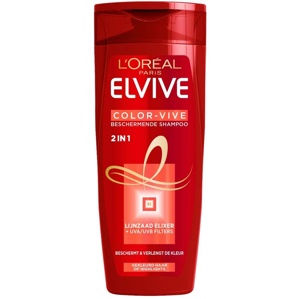L'Oral Paris Elvive Color Vive 2in1 Shampoo - 6x 250ml- Voordeelverpakking