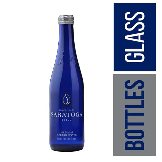 Saratoga Still Natural Spring Water, 12oz Glass Bottles (3 Pack)