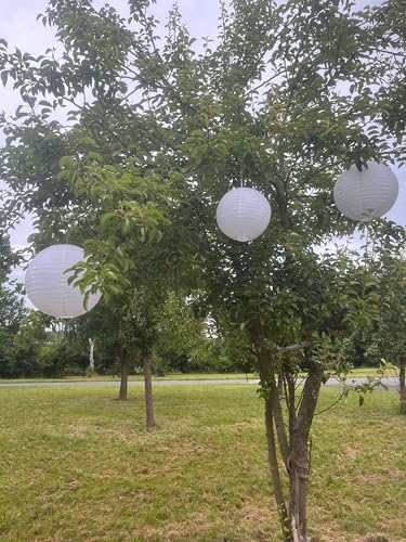 Papierschirm Deko weiß Schirm, Ersatzschirm, Lampenglas für Pendellampe, Tischlampe, Fluter Leuchte Papier-Lampenschirm Ø 40cm Weiß – Ersatzschirm & Deko-Lampenschirm