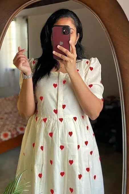 Image of Women's Pure Cotton Maxi Midi Dress Western Dress for Women Elegant Floral Printed Long Dresses | Soft & Breathable Fabric | Casual Trending Dress