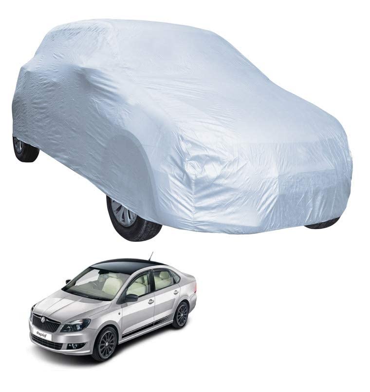 Image of Auto Hub Car Cover Compatible with Rapid with Weather Proof, Triple Stitched, Rapid Car Cover- Plain Silver
