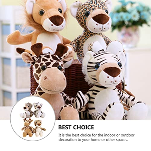TOYANDONA 4Pcs Set Brinquedo Macio Animais Do Safari Dos Animais Da Selva de Pelúcia Girafa de Pelúc