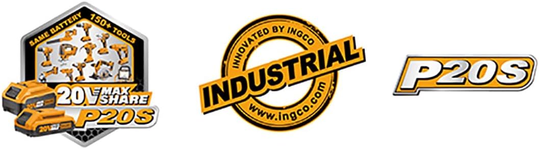 Ingco CAGLI27153 Cordless Angle Grinder with auxiliary handle attached