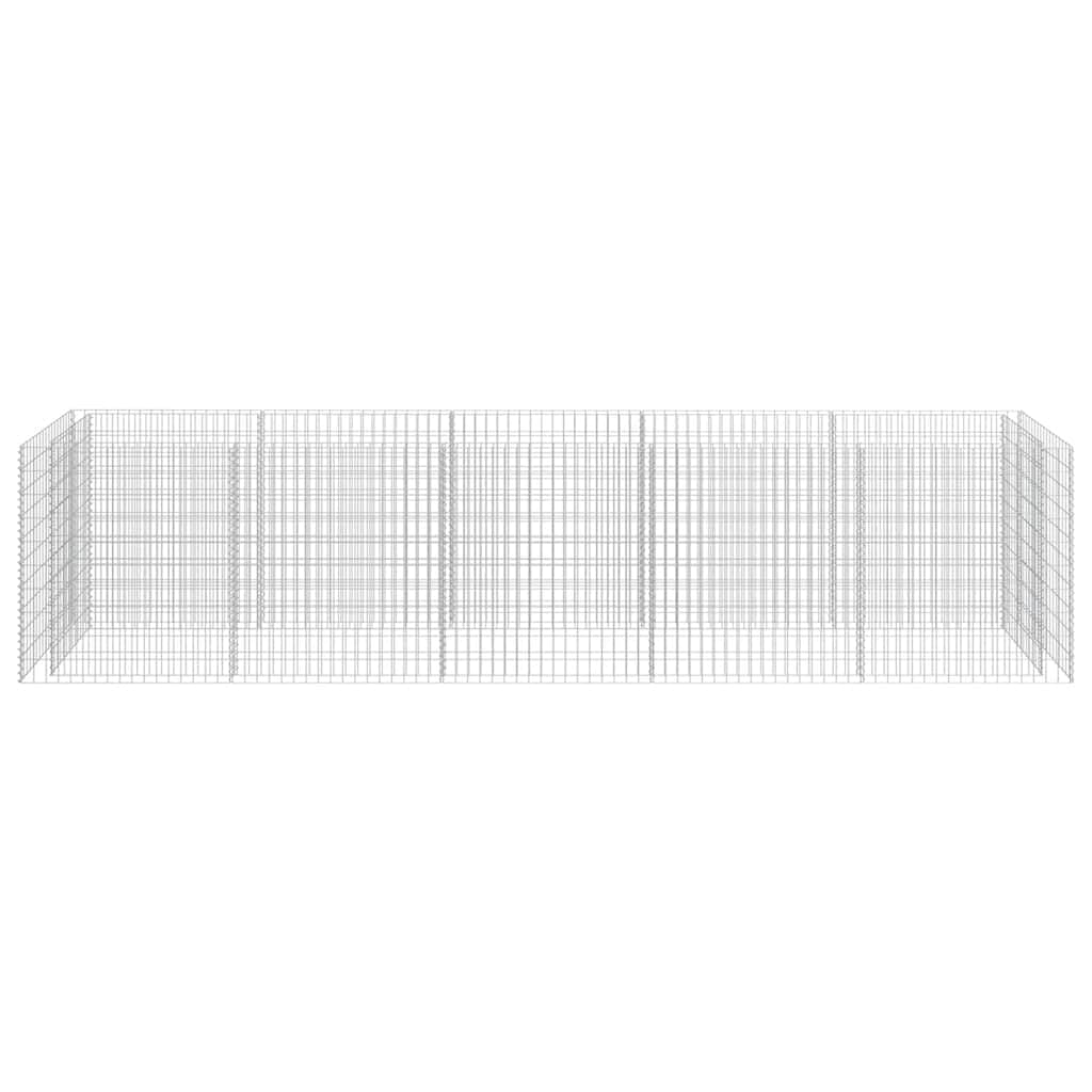Podwyższona grządka gabionowa z ocynkowanej stali, 450 x 90 x 100 cm, stabilna donica na rośliny do ogrodu i na taras, wytrzymała podwyższona grządka z koszem drucianym, idealna jako skrzynka