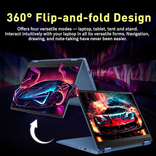 Image of Lenovo Flex 3i Chromebook 12.2 inch WUXGA Touchscreen 2-in-1 Laptop, Intel N100, 4GB LPDDR5, 224GB Storage (64GB eMMC+160GB Docking Station Set), Intel UHD Graphics, HD Webcam, Wi-Fi 6, Chrome OS, Blue