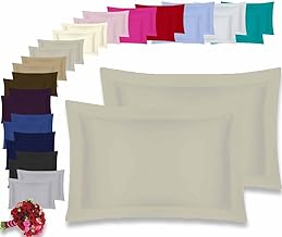 Oxford Pair Pillow Cases 100% Percale 180 Thread Count Hotel Quality * Textile.Plus* (Oxford Grey)