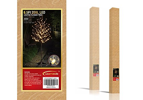 Lightshare 6.5 Feet 208L Led Lighted Cherry Blossom Tree, Warm White, Decorate Home Garden, Spring, Summer, Wedding, Birthday, Christmas Holiday, Party, For Indoor And Outdoor Use #TOP5