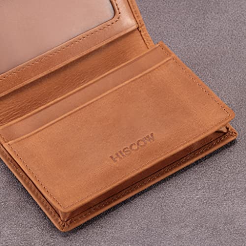Image of HISCOW Business Card Holder with Large Compartment - Full Grain Leather
