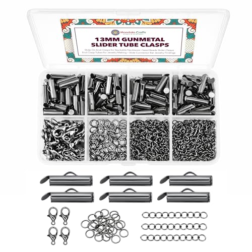 Opiniones y reviews de Telares para abalorios favoritos de las personas. 47 Mandala Crafts - Broches deslizantes de abalorio de bronce de 13 mm para hacer joyas, telares de abalorios – 300 conectores deslizantes, barras de cierre de extremo, kit de...