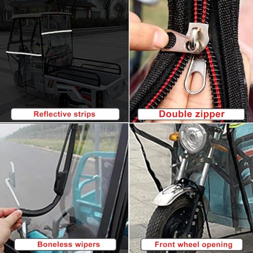 Genérico Fundas para vehículos de Deportes de Motor, Funda Impermeable para Scooter de Movilidad, Fundas para Triciclo, Almacenamiento al Aire Libre, Impermeables, Reflectantes, Lona a Prueba de lluv
