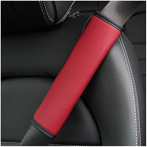 2 Imbottiture Per Cinture Di Sicurezza Auto In Ecopelle – Morbide E Universali – Nero/Rosso – Proteggono Spalle Di Bambini E Adulti - 3