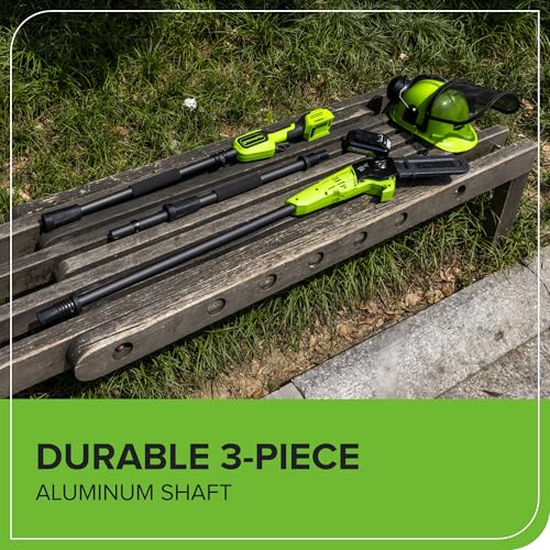 Greenworks 24V 8in Cordless Pole Saw, 2.68m Long Reach Pole Pruner for Tree Pruning, 20cm Electric Mini Chainsaw with Auto-Oiler, 6.7m/s Chain Speed, Tool only - Image 5
