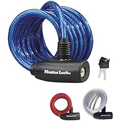 Cadena Seguridad Bicicleta Decathlon MASTER LOCK 8127EURDPRO Candado con Llave para Bicicleta, Color al Azar, 1. 8 m