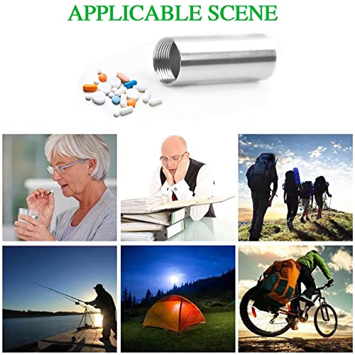 Kleine Pillencontainer,Aluminium Pillenhouder,Aluminium Pillendoos Mini Fles,Waterdichte Pillenhouder Sleutelhanger voor Outdoor Camping, Draagbare Medicijnhouder, 4 STKS - Afbeelding 4
