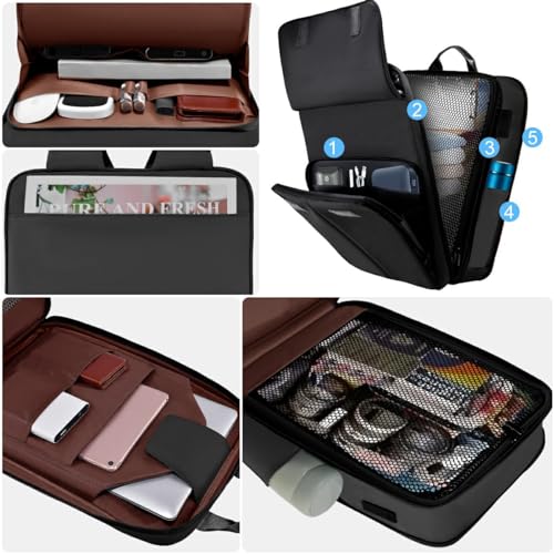 ZINZ Slim & Expandable Laptop Backpack 15.6 16 17 inch Travel Business Backpack Water-Resistant Daypack for Men and Women，Black4