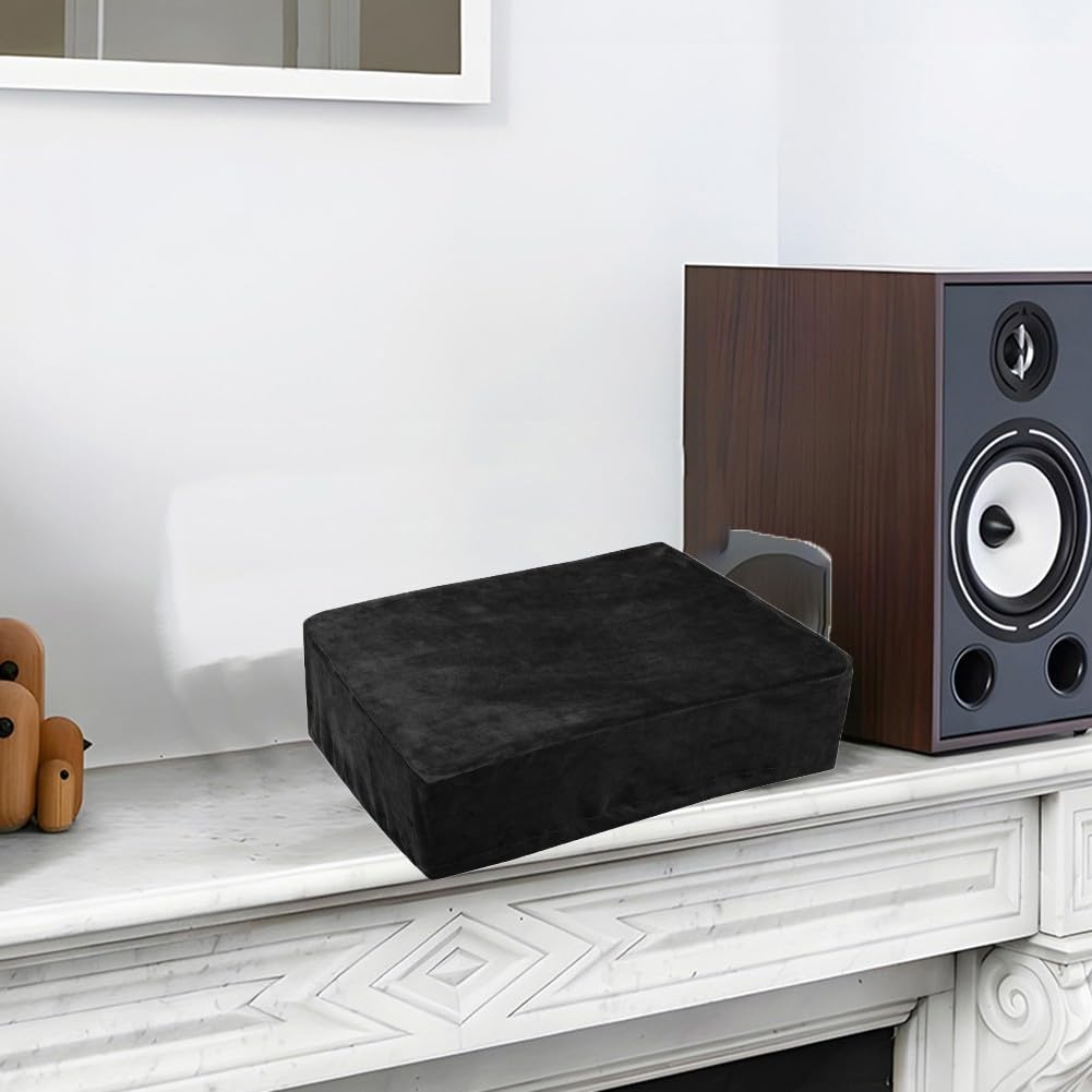 Housse anti-poussière pour platine audio-Technica AT-LP120XUSB - Ajustement personnalisé 43 x 33 x 13 cm, tissu élasthanne, noir/bleu, protection légère (noir)