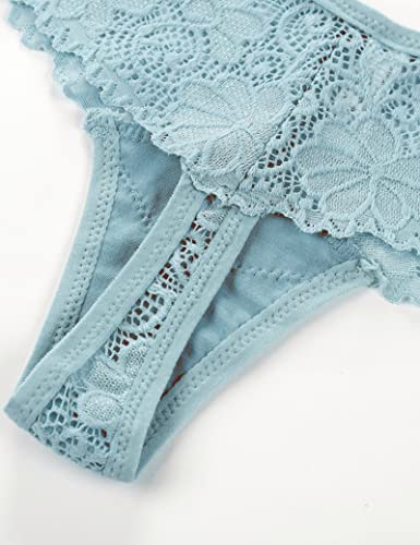 Kiench Teens Lace Thongs T Back Junior Girls' Low Waist See Through Panties 6-Pack4