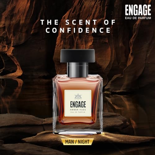 Image of Engage Amber Hues Eau De Parfum for Man 50ml | Long Lasting Perfume| Premium EDP| Perfume for Man|Amber, Warm, Woody | Skin Friendly | No Paraben | No Silicones| Dermatogically Tested| Gift for Men