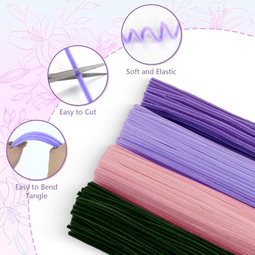 Image of 400 Pcs Pipe Cleaners Craft, 4 Assorted Colors Pipe Cleaners Bulk