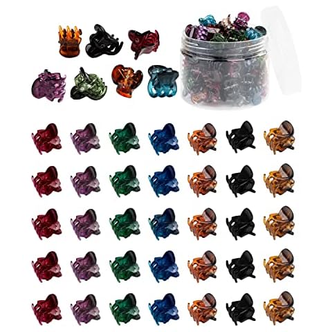 Mini Hair Clips - 72 Pcs for Women and Girls, Plastic, Small Claw Hair Clips with 3 Colors, Tiny Cover