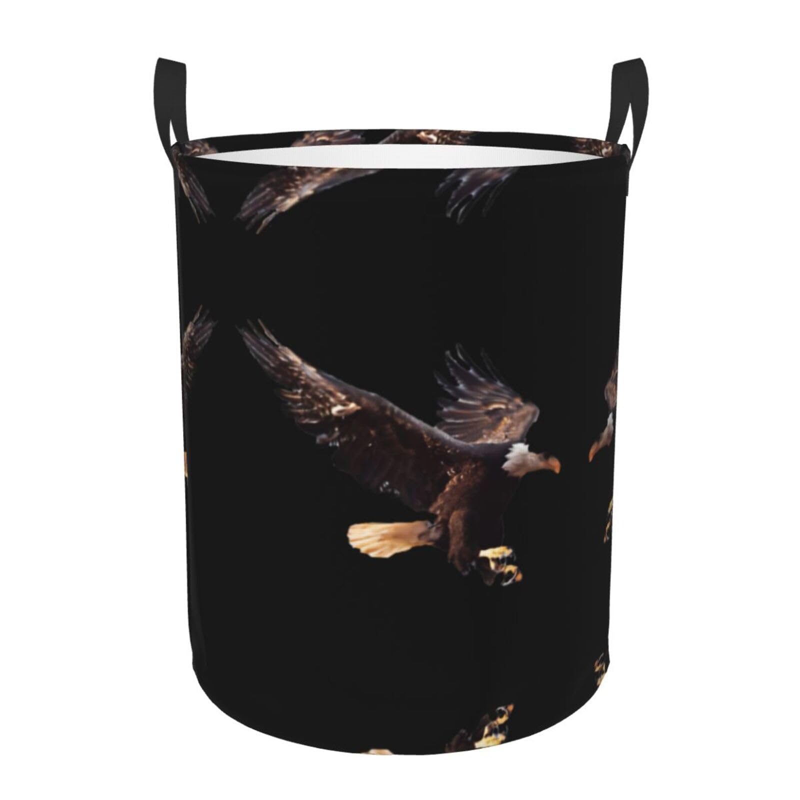 M Circular Hamper – Collapsible eagle Print Laundry Basket