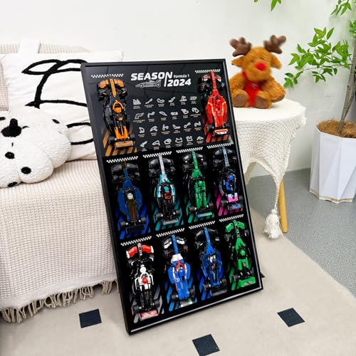 NOVDA Cadre Compatible avec F1 Speed Champions, 75x45 CM Tableau Wall Display de Collection pour 10 Modèles Voiture F1 (77242–77251),Idéal pour Salon et...