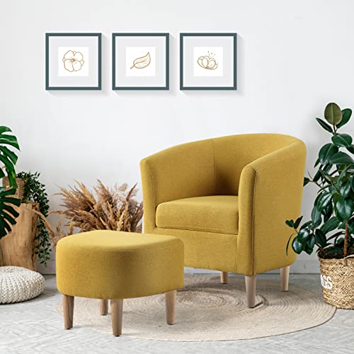 DAZONE Curved Armchair With Ottoman - Image 4