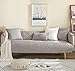 vctops Boho Circle Embroidery Couch Sofa Cover Solid Color Cotton Quilted Non-Slip Sectional Couch Covers Sofa Slipcover for Dogs, Children, Pets Furniture Protector (Grey,28