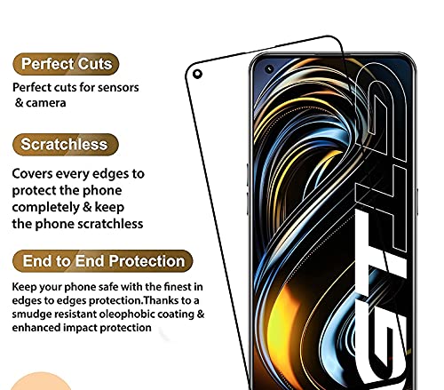 Image of Screen Protector for Realme GT 5G (Black) Tempered Glass Edge-to-Edge 6D Screen Guard With Installation Kit