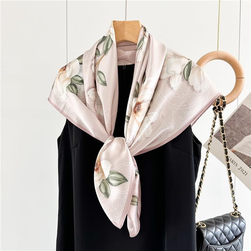 ANDANTINO 100% Pure Mulberry Silk Scarf 35" Large Square Lightweight Headscarf –Women’s Hair Wraps-With Gift Packed - Image 3