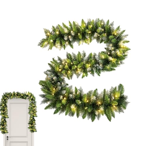 Guirlande de Noël lumineuse Teksome en pin artificiel pour décoration