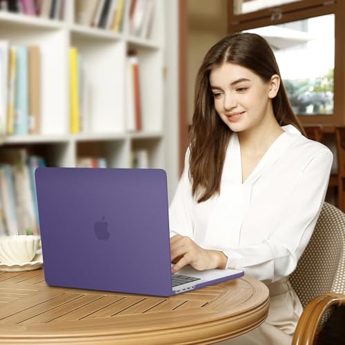 Image of MOSISO Compatible with MacBook Pro 14 inch Case 2025 2024 2023 2022 2021 M5 M4 M3 M2 M1 A3434 A3112 A3185 A3401 A2918 A2992 A2779 A2442, Hard Shell&Keyboard Cover&Screen Film&Pouch,Imperial Purple