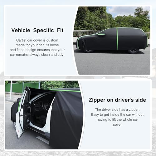 Image of 420d Car Cover for Chevy Equinox /GMC Terrain 2005-2025 2026, All Weather Car Covers for Equinox Accessories, 100% Waterproof with Zipper & Reflective Safety Strips