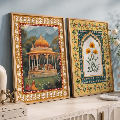 Image of Kotart Traditional Indian Wall Art Paintings for Living Room | Framed Wall Painting for Home Room Bedroom Office Decor | Paintings Home Decoration | Poster With frames | Painting Decoration (Art 6, (35x37 Inch), Framed)