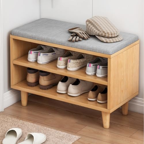 Tabouret souple avec étagère à chaussures d'entrée design simple 40 cm - 8